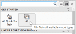 Option selected for training all available model types