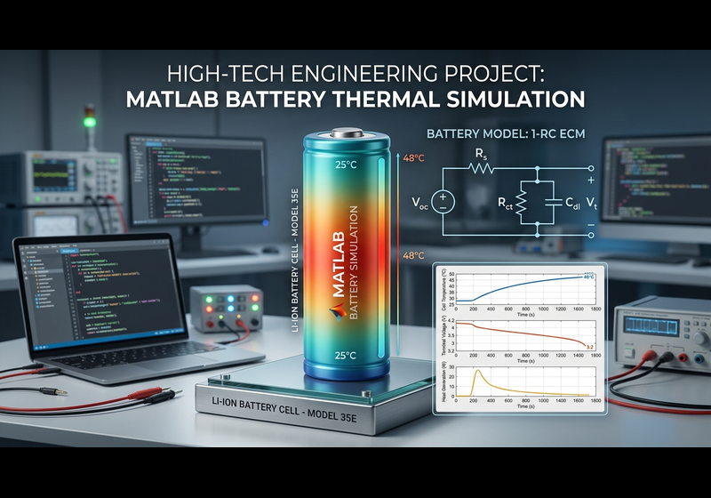 MATLAB Lithium-Ion Battery Electro-Thermal Model & Cooling Analysis – MATLAB Simulation Video