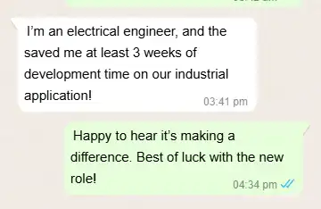 WhatsApp review screenshot