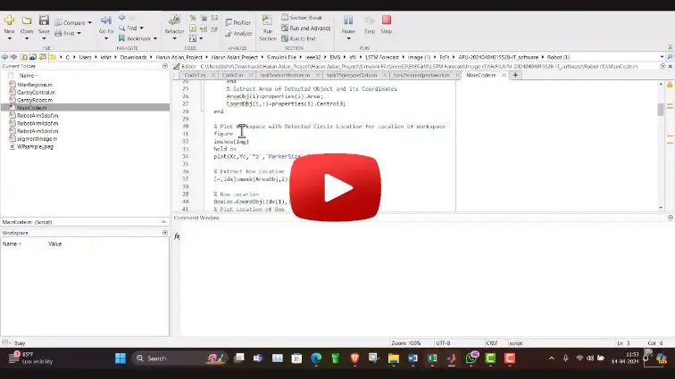 Gantry Robotic Manipulator Model simulation using MATLAB