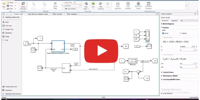 Implementing Adaptive Control in MATLAB