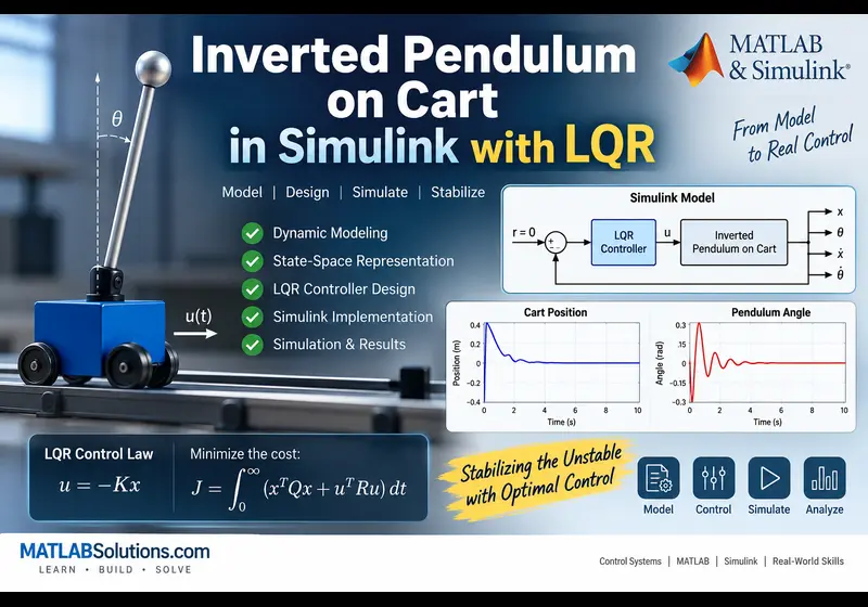Inverted Pendulum on a Cart in Simulink: State-Space LQR Design – MATLAB Simulation Video