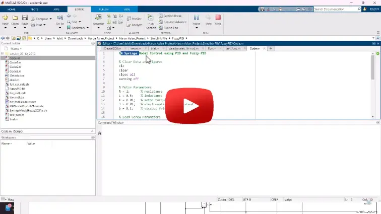 Syringe Model Control using PID and Fuzzy-PID using MATLAB