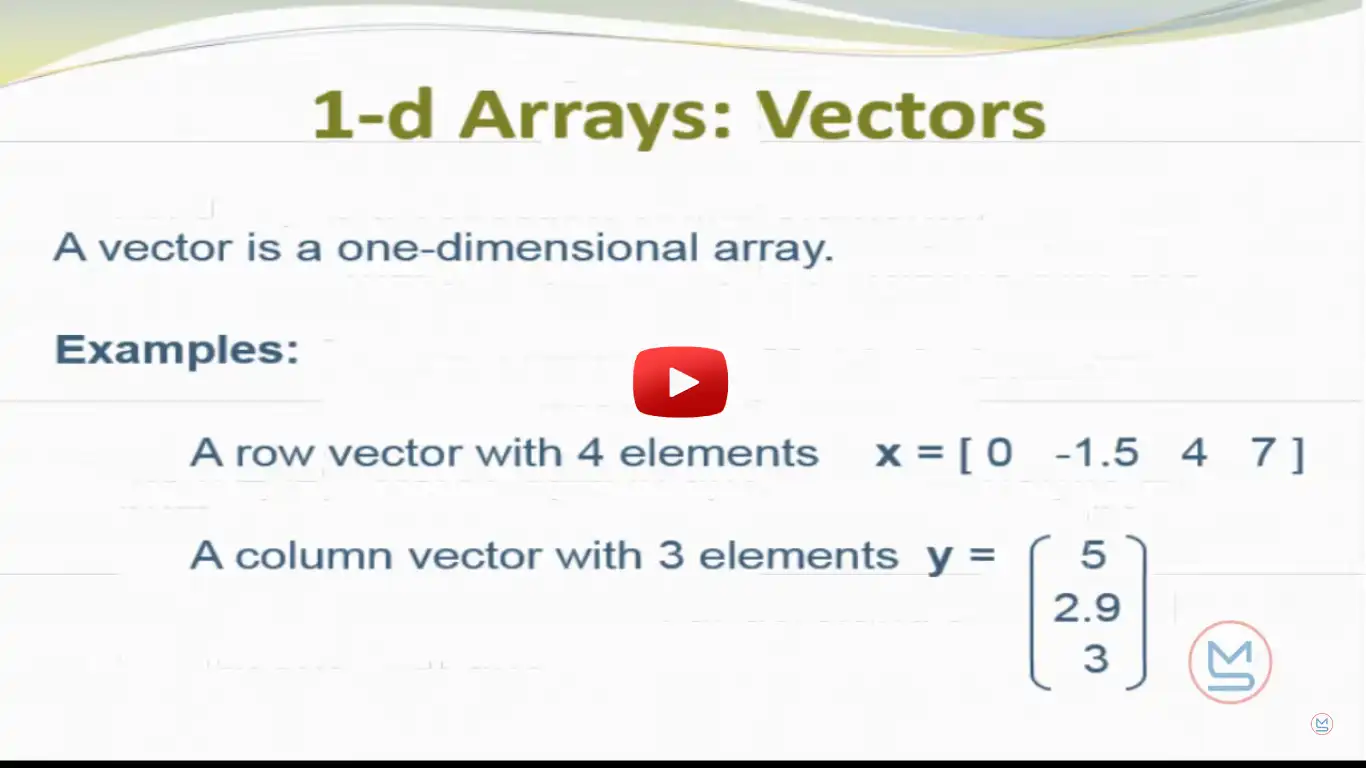 arrays in matlab programming