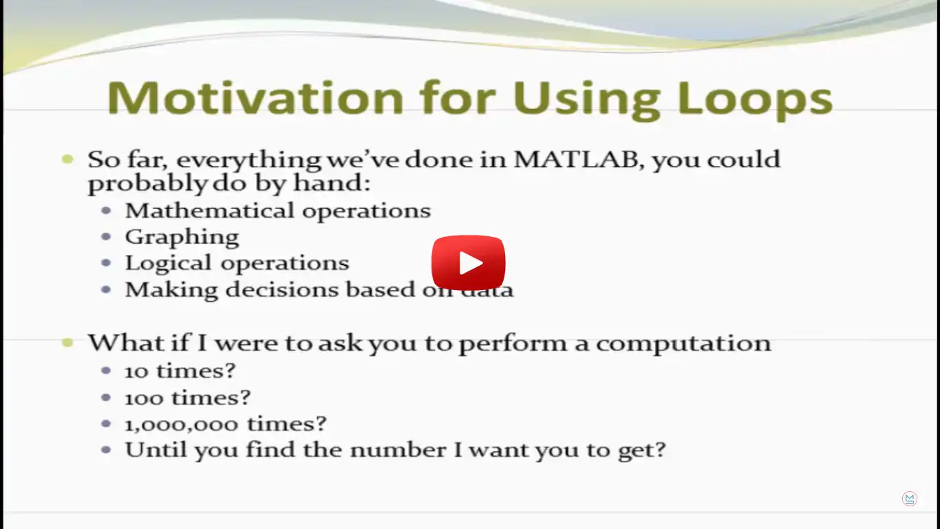 loops in matlab programming